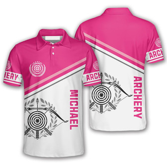 Archery Emblem Pink Version Custom Archery Shirts For Men Women, Best Gift For Archery Lover - Monsterry