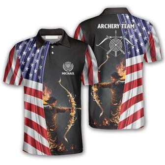 Archery Patriots Archer Custom Archery Polo Shirts For Men, Flag American Archery Shirt - Monsterry CA
