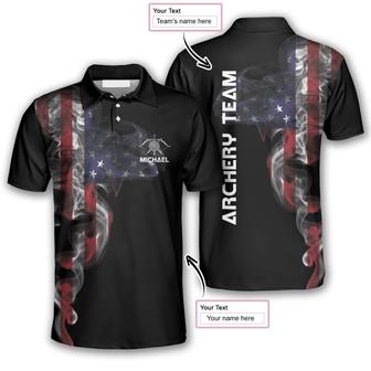 Archery Smoky Us Flag Custom Archery Shirts For Men, Perfect Uniform Archery Team - Monsterry CA