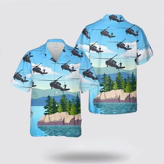 Army Hawaiian Shirt, Us Army New York Army National Guard Aviation Regiment Black Hawk Hawaiian Shirt | Newhawaiianshirts DE