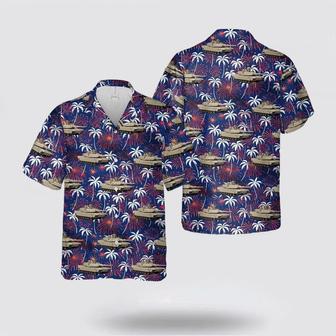 Army Hawaiian Shirt, Us Army Abrams Tank Fireworks With Palm Trees Hawaiian Shirt | Newhawaiianshirts DE