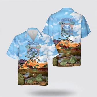 Army Hawaiian Shirt, Us Army Paratroopers With The Airborne Division Parachute Veteran Hawaiian Shirt | Newhawaiianshirts CA