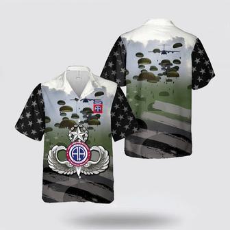 Army Hawaiian Shirt, Us Army National Airborne Day, Paratroopers Of The Army's Airborne Division Drop Hawaiian Shirt | Newhawaiianshirts AU