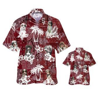 Aussie Doodle Hawaiian Shirt, Best Dog Hawaii Shirt Short Sleeve Red Tribal Pattern | Newhawaiianshirts DE