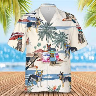 Australian Cattle Dog Summer Beach Hawaiian Shirt, Summer Beach And Dog In Hawaii Aloha Shirt | Newhawaiianshirts AU