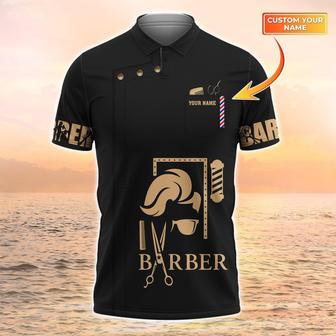 Barber Shop Full Printed Polo Shirt Personalized Name Polo Shirt - Monsterry AU
