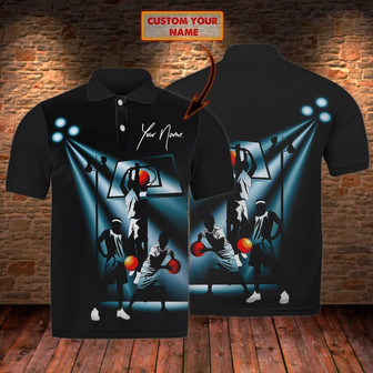Basketball Polo Shirt Personalized Name Polo Shirt - Monsterry