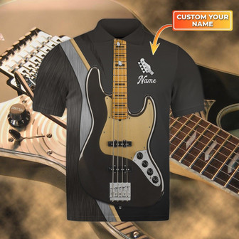 Bass Guitar Personalized Name Polo Shirt Funny Gift Shirt For Guitarist - Monsterry