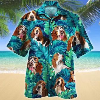 Basset Hound Dog Lovers Hawaiian Style For Summer Hawaiian Shirt, Farm Hawaiian Shirt, Farmer Hawaii | Newhawaiianshirts AU