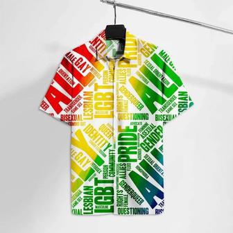 Beach Shirt Lgbt Hawaiian Shirt Lgbt Pride Straight Ally Rainbow Colors Hawaii Tshirt , Aloha Shirt | Newhawaiianshirts DE