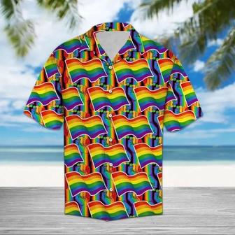 Beach Shirt Lgbt Pride Hawaiian Shirt Lgbt Flag Pattern Hawaii, Rainbow Pride Clothing | Newhawaiianshirts AU