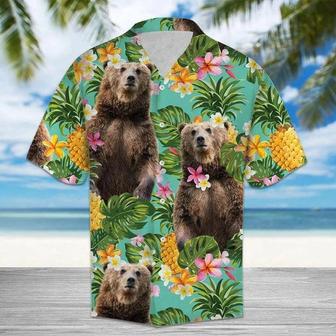 Bear And Pineapple Hawaiian Shirt For Men And Woman, Hawaii Bear Aloha Shirts, Bear Lovers Hawaiian Shirt | Newhawaiianshirts CA