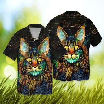 Beautiful Cat Art Hawaiian Shirt, Cat Hawaii Aloha Beach Shirts Short Sleeve, Cat Lovers Gift | Newhawaiianshirts