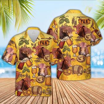 Beefmaster Drink Beer Pattern Hawaiian Shirt, Farm Hawaiian Shirt, Farmer Hawaii | Newhawaiianshirts AU