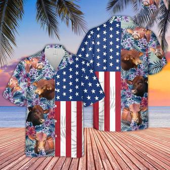 Beefmaster Flower Pattern American Hawaiian Shirt, Farm Hawaiian Shirt, Farmer Hawaii | Newhawaiianshirts AU