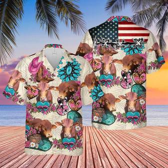 Beefmaster Happiness Flowers Hawaiian Shirt, Farm Hawaiian Shirt, Farmer Hawaii | Newhawaiianshirts