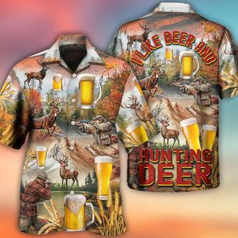 Beer And Hunting Deer Autumn Moutain Hawaiian Shirt | Newhawaiianshirts