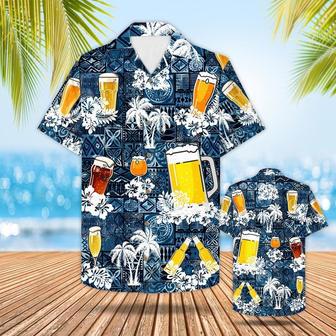 Beer Hawaiian Shirt Style Blue Drinking Shirt Beer Lover Gift, Summer Hawaiian Shirts | Newhawaiianshirts AU