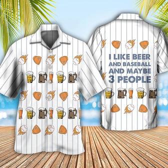 Beer I Like Beer And Baseball And Maybe 3 People Unisex Hawaiian Shirt | Newhawaiianshirts UK