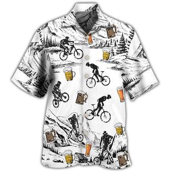 Beer I Like Beer And Moutain Bikes Hawaiian Shirt Men Women | Newhawaiianshirts UK