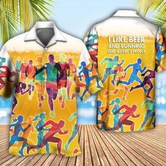 Beer I Like Beer And Running Hawaiian Shirt Men Women Gift For Beer Day Party Running Lover | Newhawaiianshirts CA