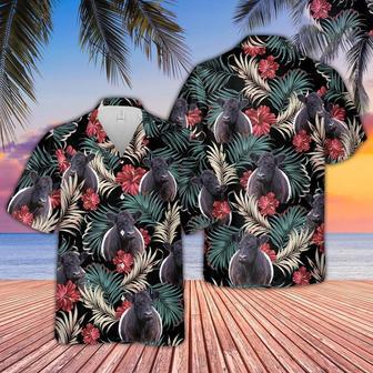 Belted Galloway Dark Red Flowers Pattern Hawaiian Shirt, Farm Hawaiian Shirt, Farmer Hawaii | Newhawaiianshirts