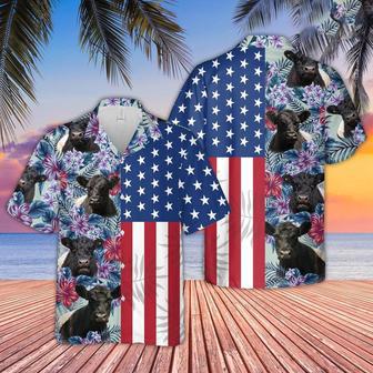 Belted Galloway Flower Pattern American Hawaiian Shirt, Farm Hawaiian Shirt, Farmer Hawaii | Newhawaiianshirts AU