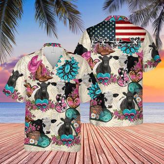 Belted Galloway Happiness Flowers Hawaiian Shirt, Farm Hawaiian Shirt, Farmer Hawaii | Newhawaiianshirts CA