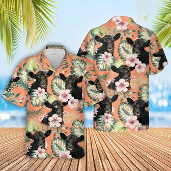 Belted Galloway Summer Happiness Floral Farm Hawaiian Shirt, Farm Hawaiian Shirt, Farmer Hawaii | Newhawaiianshirts