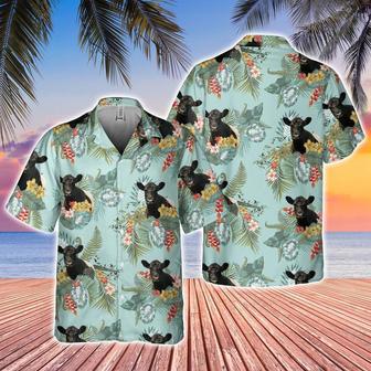 Belted Galloway Tropical Flowers Pattern Hawaiian Shirt, Farm Hawaiian Shirt, Farmer Hawaii | Newhawaiianshirts DE