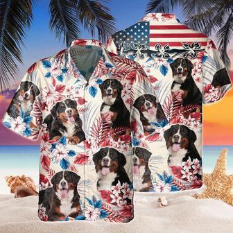 Bernese Mountain Dog United States Flag Hawaiian Flowers All Over Printed Hawaiian Shirt, Farm Hawaiian Shirt, Farmer Hawaii | Newhawaiianshirts AU