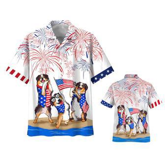 Bernese Mountain Dogs Hawaiian Shirts, Independence Day Is Coming, American Usa Flag Aloha Hawaii Shirt | Newhawaiianshirts UK