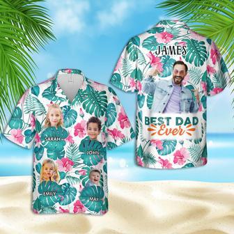 Best Dad Ever Tropical Personalized Hawaiian Aloha Shirts - Gift For Father's Day | Newhawaiianshirts CA