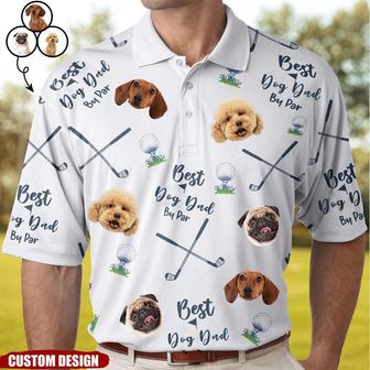 Best Dog Dad By Par - Personalized Photo Polo Shirt - Monsterry CA