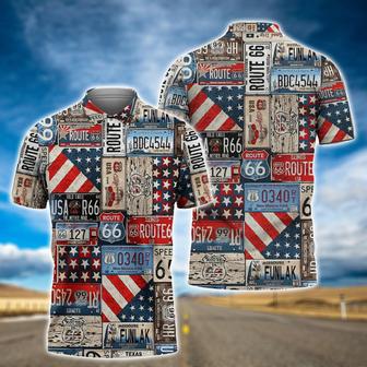 Biker Polo Shirt Route 66 Challenge For Bikers Polo Shirt - Monsterry