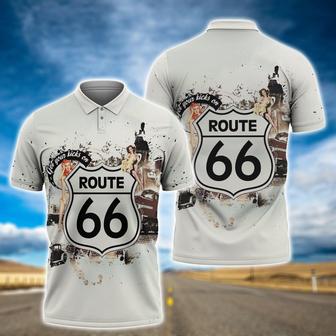 Biker Shirt Route 66 Polo Shirt Outfit For Biker - Monsterry DE