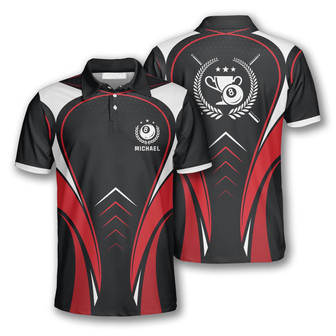 Billiard Sports Style Red Black Custom Billiard Shirts For Men, Gift For Billiard Player - Monsterry