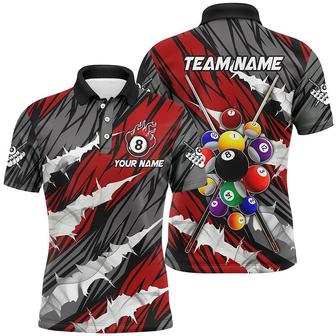 Billiards Balls Multi Color Pattern Customized Name, Team Name Polo Shirt For Men - Monsterry AU