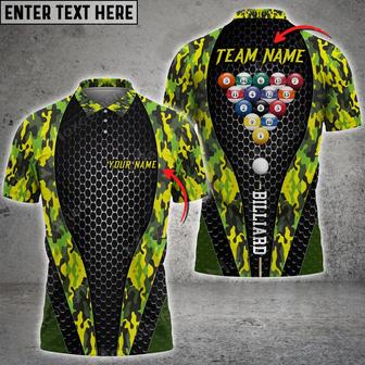 Billiards Multicolor Camo Pattern Personalized Name, Team Name Unisex Polo Shirt - Monsterry UK
