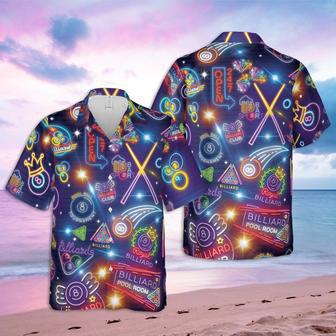 Billiards Pool Room Neon Hawaiian Shirts | Newhawaiianshirts UK