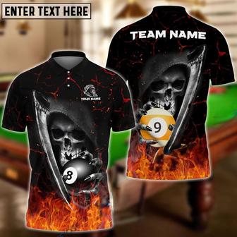 Billiards Reaper Fate Decider Multicolor Polo Shirt, Personalized Name Team Shirt, Gift For Billiard Players - Monsterry CA