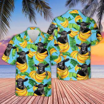 Black Angus Banana Pattern Hawaiian Shirt, Farm Hawaiian Shirt, Farmer Hawaii | Newhawaiianshirts AU