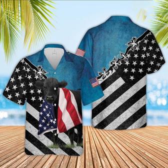 Black Angus Cattle American Flag Hawaiian Shirt, Farm Hawaiian Shirt, Farmer Hawaii | Newhawaiianshirts AU