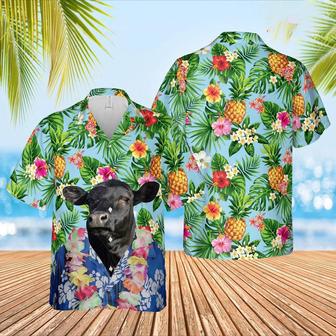 Black Angus Cattle Big Face Funny Hawaiian Shirt, Farm Hawaiian Shirt, Farmer Hawaii | Newhawaiianshirts AU