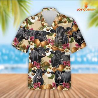 Black Angus Cattle Coconut Tropical Flowers Hawaiian Shirt, Farm Hawaiian Shirt, Farmer Hawaii | Newhawaiianshirts CA