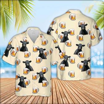 Black Angus Cattle Drink Beer Pattern Hawaiian Shirt, Farm Hawaiian Shirt, Farmer Hawaii | Newhawaiianshirts AU