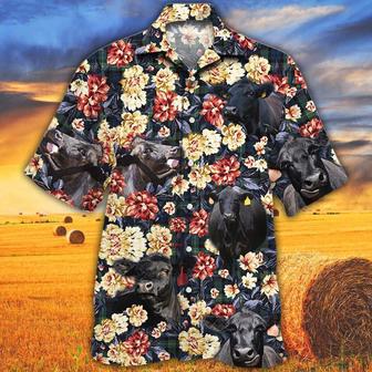 Black Angus Cattle Green Plaid Pattern All Over Printed Hawaiian Shirt, Farm Hawaiian Shirt, Farmer Hawaii | Newhawaiianshirts UK