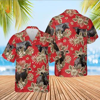 Black Angus Cattle Lovers Aloha Pattern All Over Printed Hawaiian Shirt | Newhawaiianshirts