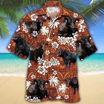 Black Angus Cattle Lovers Hawaiian Shirt, Unisex Print Aloha Short Sleeve Casual Shirt | Newhawaiianshirts UK