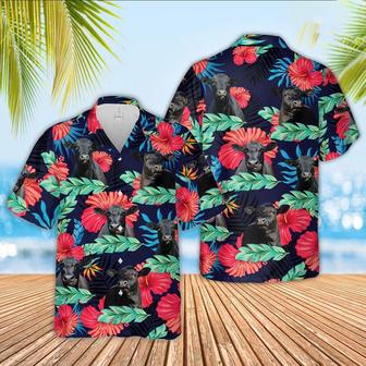 Black Angus Face Tropical Pattern Hawaiian Shirt, Farm Hawaiian Shirt, Farmer Hawaii | Newhawaiianshirts AU